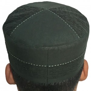 Green Premium Quality Patched & Pleated ( Namaz Cap)  Cap / Kufi IBZ-001-2